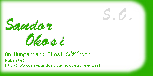 sandor okosi business card